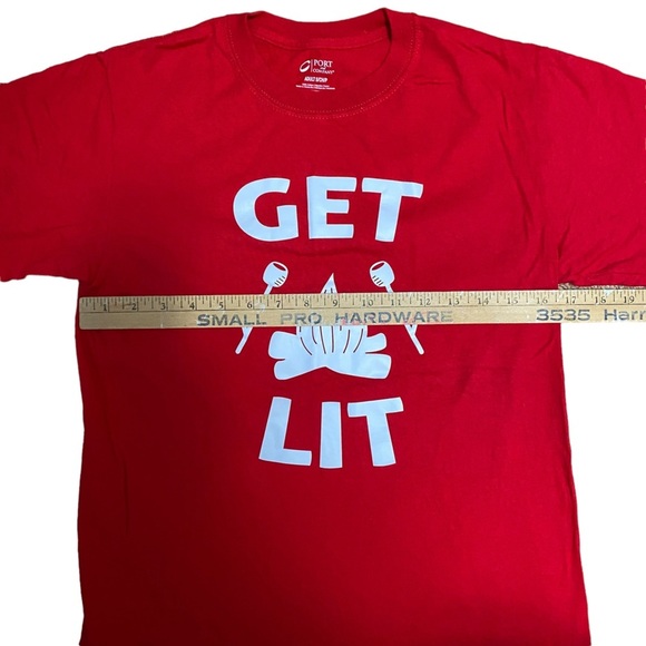 "GET LIT" Red T-Shirt Campfire Adult SM - Picture 4 of 7